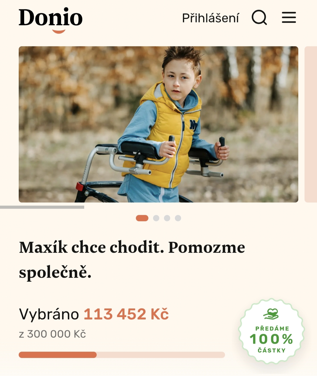 Pomozme Maxíkovi chodit