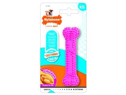 Hračka NYLAB Puppy Teething Dental Chew ruzova XS