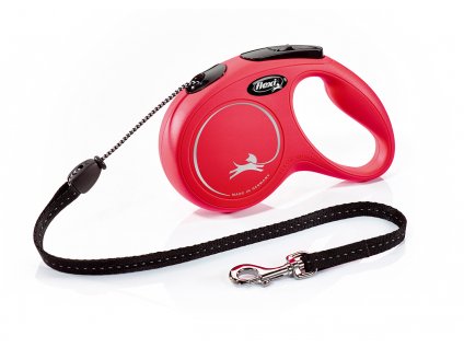 Flexi New Classic M snura 5m/20kg cervena