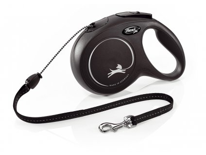 Flexi New Classic M snura 8m/20kg cerna