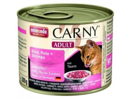 Konzerva Animonda Carny Adult hovězí+krůta+garnaty 200g