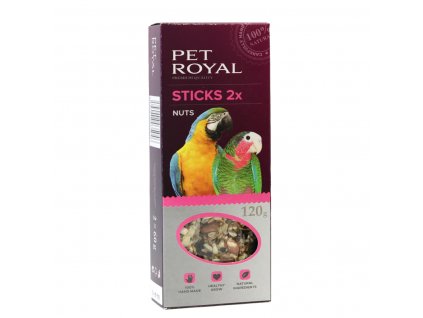 Pet Royal stick Velký papoušek ořech-kokos 2ks