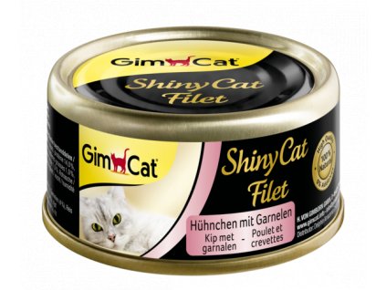 ShinyCat CHICKEN FILLET s krevetou v kuřecím vývaru 70 g (konzerva)