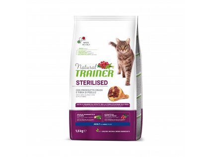 Natural Trainer Cat Sterilised sušená šunka 1,5kg