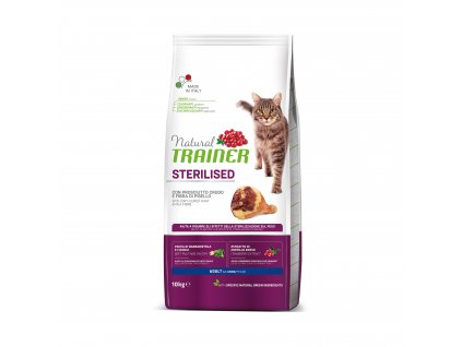 Natural Trainer Cat Sterilised sušená šunka 10kg