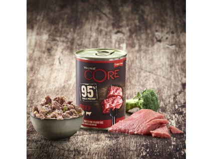 Welness Dog konzerva95% hovězí s brokolicí 400g