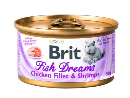 Konzerva Brit Fish Dreams Chicken fillet & Shrimps 80g