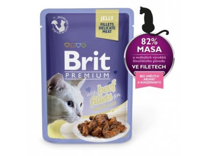 Kapsička Brit Premium Cat Delicate Fillets in Jelly with Beef 85 g