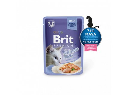 Kapsička Brit Premium Cat Delicate Fillets in Jelly with Salmon 85g