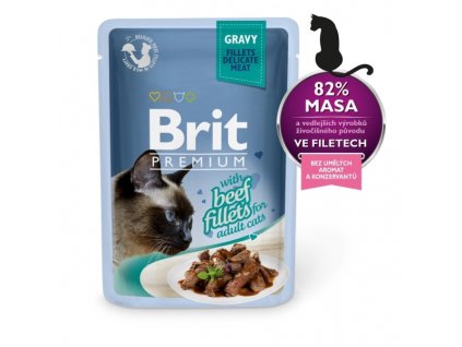 Kapsička Brit Premium Cat Delicate Fillets in Gravy with Beef 85g