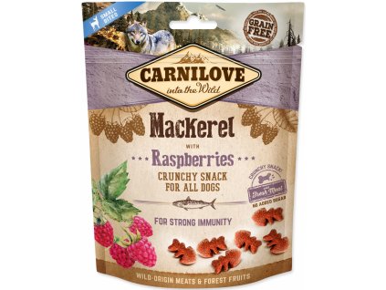 Kapsička Carnilove Dog Crunchy Snack Mackerel, Raspberry and fresh meat 200g