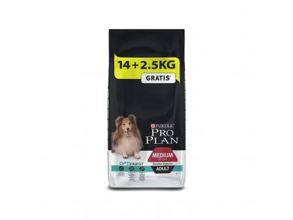Purina Pro Plan Dog OptiDigest Medium Adult Sensitive Digestion 14 + 2,5kg