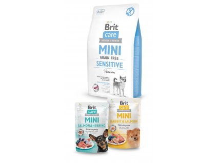 Brit Care Mini Grain Free Sensitive 2kg+2x pouch 85g ZDARMA