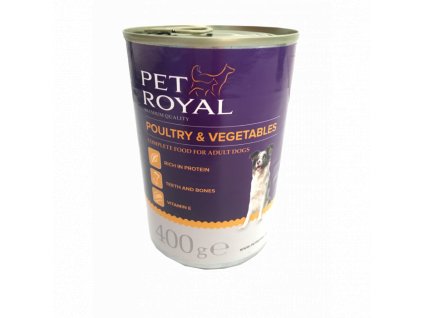 Pet Royal premium paté s drůbežím a zeleninou 400g (expirace: 20.3.2021)