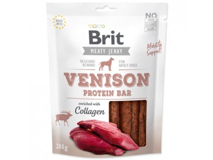 37644 brit jerky venison protein bar 200g