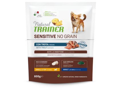 Natural Trainer Sensitive dog NO GRAIN MINI pstruh 800g