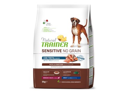 Natural Trainer Sensitive dog NO GRAIN Medium/Maxi pstruh 3kg