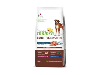 Natural Trainer Sensitive dog NO GRAIN M/M pstruh 12kg
