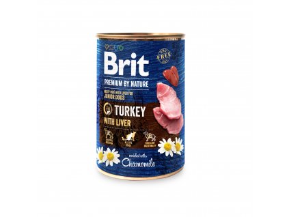 40752 konzerva brit premium by nature turkey with liver 800 g