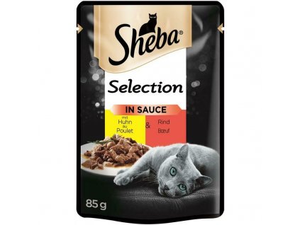 kapsičky Sheba Selection s kuřecím a hovězím ve šťávě 24x85g