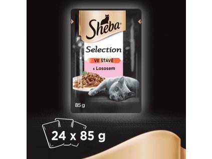 kapsičky Sheba Selection s lososem ve šťávě 24x85g