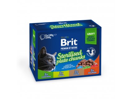 Brit premium cat pouches Sterile Plate 1200 (12x100 g)