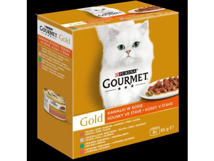 Gourmet Gold multipack Exotic (8ks) - 7+1 zdarma - kousky masa ve šťávě