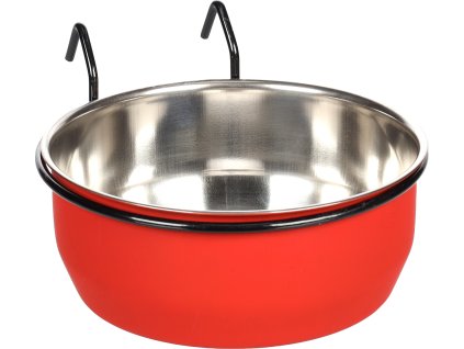FLAMINGO miska pro hlodavce AVARO HOOK 15cm červená /černá 880ml