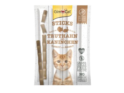 GIMCAT STICKS krocan + králík 4ks
