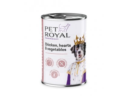 Konzerva  Pet Royal kuře, srdce a zelenina 400g