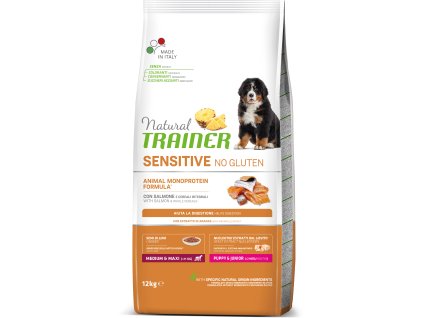 Natural Trainer Sensitive No Gluten Puppy&Jun M/M losos 12kg