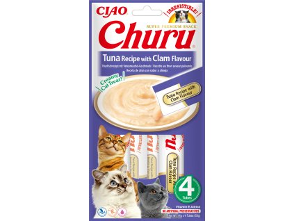 Churu cat masové pyré - tuňák, škeble 56g