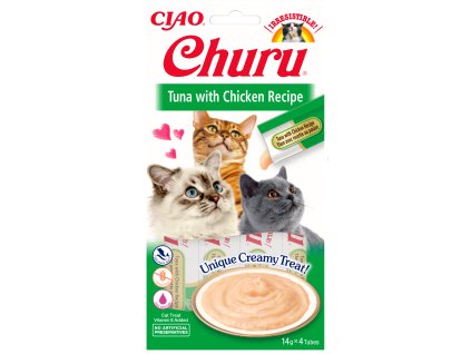 Churu cat masové pyré - tuňák, kuře 56g