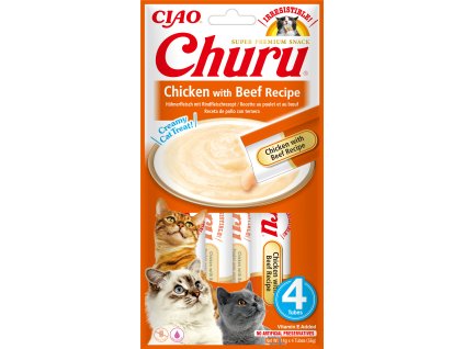 Churu cat masové pyré - kuře, hovězí 56g