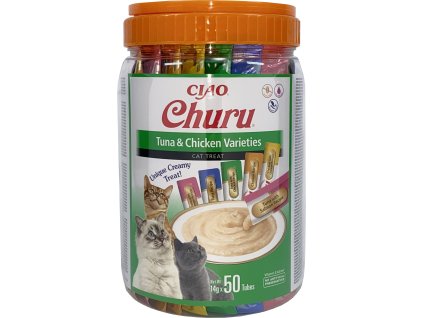 Churu cat masové pyré mix - tuňák, kuře 700g