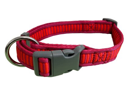 HUHUBAMBOO obojek ŽEBŘÍK popruhový 38-60cm, fuchsie