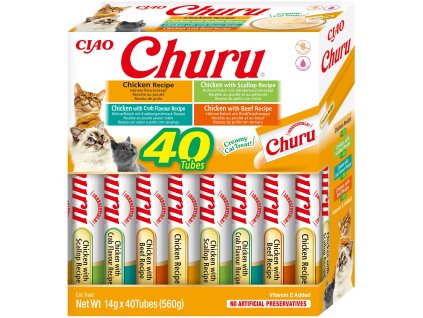 Churu cat masové pyré mix - kuře 560g (BAL.)
