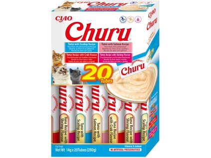 Churu cat masové pyré mix - tuňák, mořské plody 280g (BAL.)
