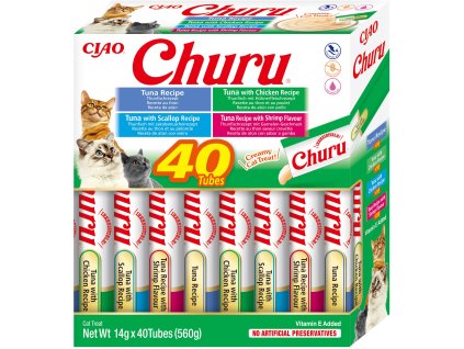 Churu cat masové pyré mix - tuňák, mořské plody 560g (BAL.)
