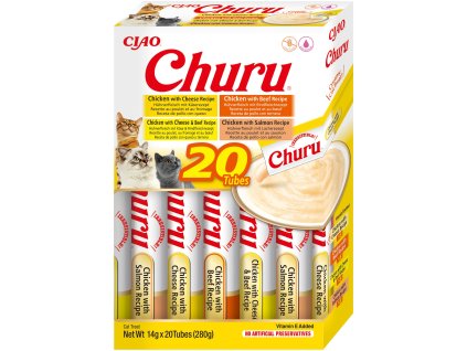Churu cat masové pyré mix - kuře, hovězí 280g (BAL.)