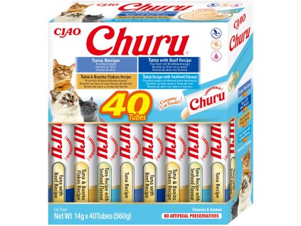 Churu cat masové pyré mix - tuňák 560g (BAL.)