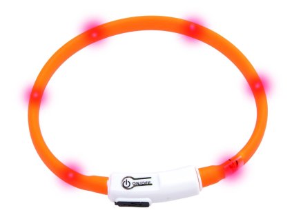 Karlie Visiolight svíticí LED obojek 35cm oranžový