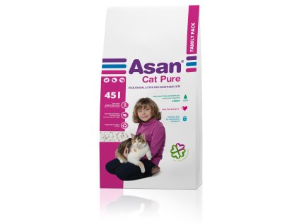 Asan Cat Pure eko-stelivo pro kočky a fretky 45l (9,5kg)