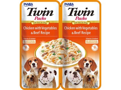 Kapsička Churu Dog Twin Packs - kuře, zelenina a hovězí ve vývaru 80g