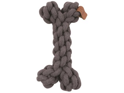 M-Pets Coto bavlněná hračka kost, šedá 19cm