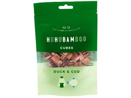 Huhubamboo kostky s kachním a treskou 75g