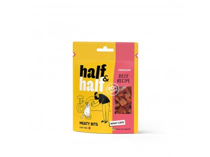 Snacks Half&Half Cat Meaty Bits hovězí 50 g