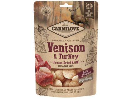 Carnilove Freeze-Dried Raw Venison&Turkey pamlsek pro psy 60g
