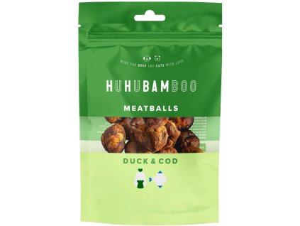 Huhubamboo masové koule s kachním a treskou 75g