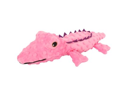 Huhubamboo hračka pro psy krokodýl růžový 40cm